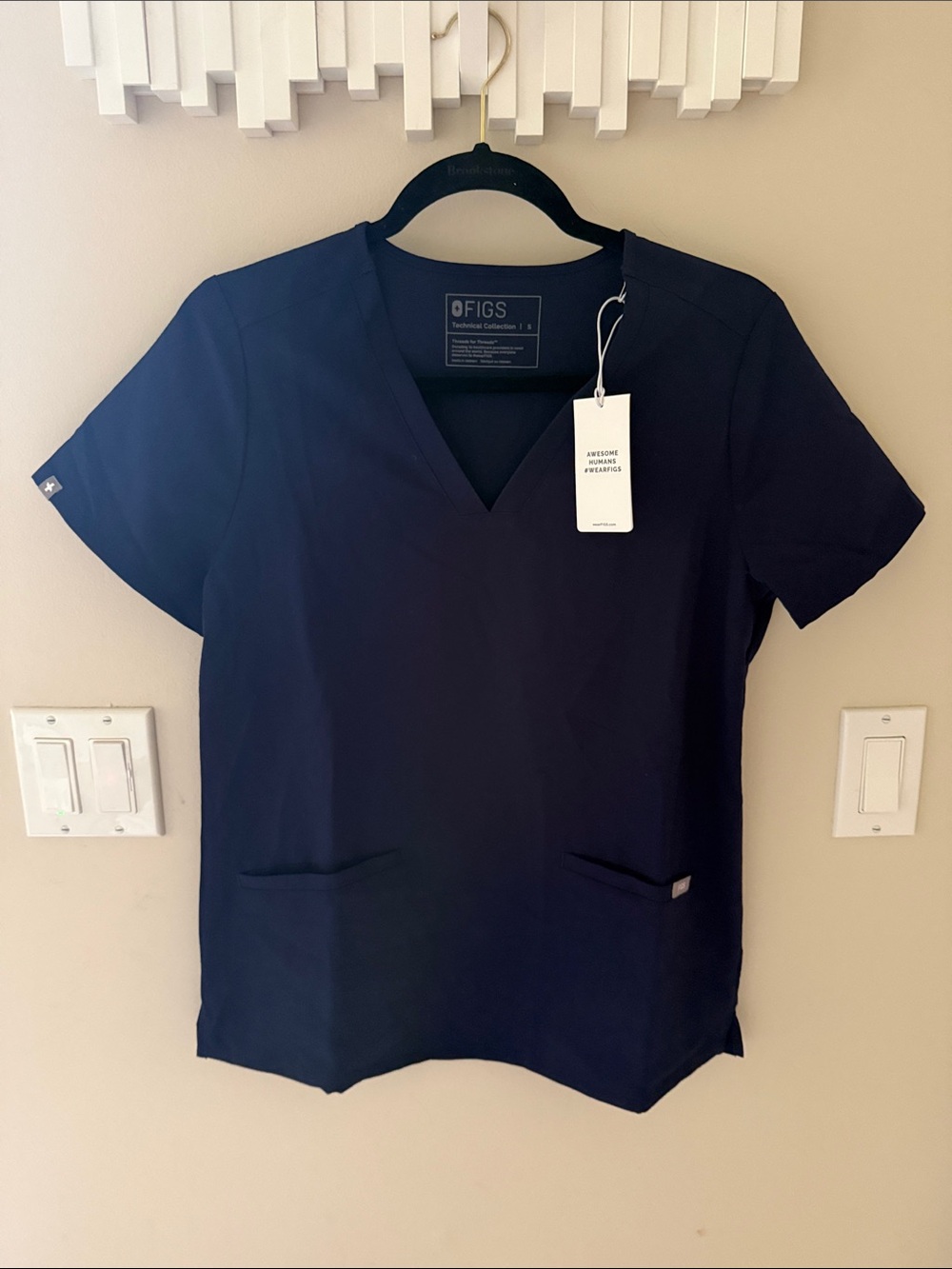 Figs Casma Navy Blue Scrub Top Navy Blue Women's Small NWT